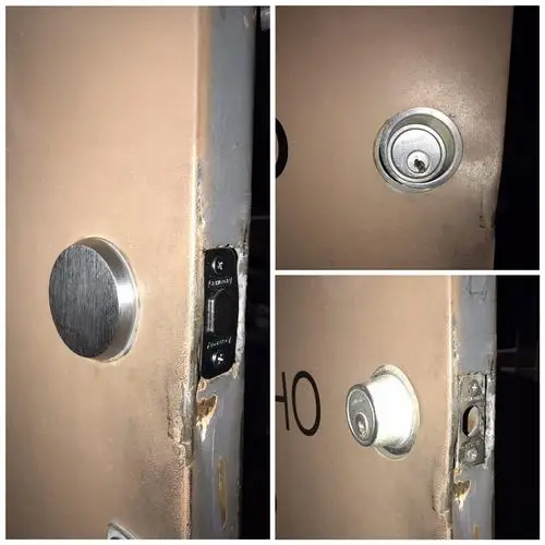 Heavy duty single side deadbolt for a commercial back door after a break in
