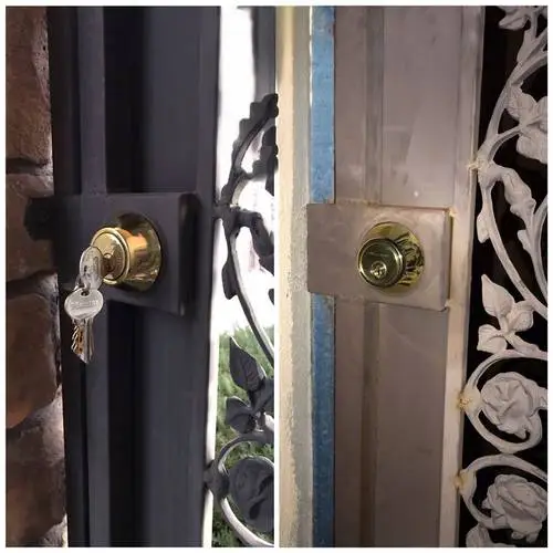 Master locks Schlage keyway on gate